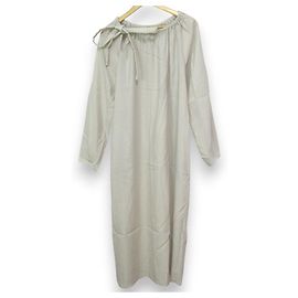 Autre Marque ROBE GATHER SEEALL Robe en mélange de soie Beige Autre