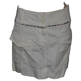 Minifalda Burberry blanca de algodón Blanco
