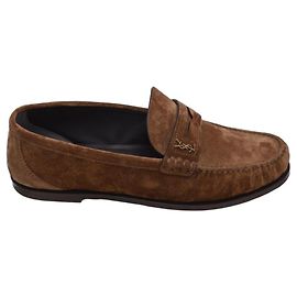 mocassins saint laurent neufs en cuir véritable 42 Marron