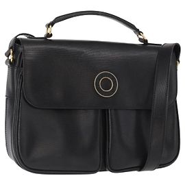 Céline Borsa a Spalla CELINE Circle in Pelle Nera e Oro Auth 161504 Nero D'oro