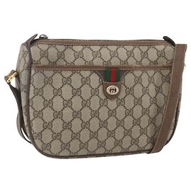 Borsa a Spalla Gucci GG Supreme Web Sherry Line PVC Beige 89 02 077 Auth 160926 Beige