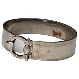 Vintage Salvatore Ferragamo Metal Bracelet Silver Silvery