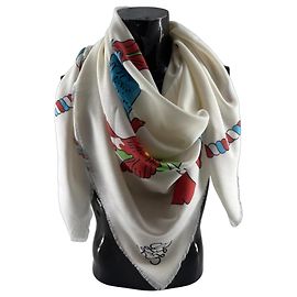 Bufanda de lujo LOEWE – estampado de pájaros Multicolor