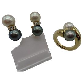 Set Orecchini e Anello Cartier Toi et Moi in Oro Giallo 18K Multicolore