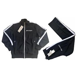 Klassischer schwarzer Palm Angels Trainingsanzug Schwarz Weiß