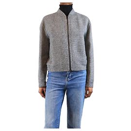 Joseph Rauchergraue Wolle Doppel-Face Herringbone Jacke - Größe UK 6 Grau