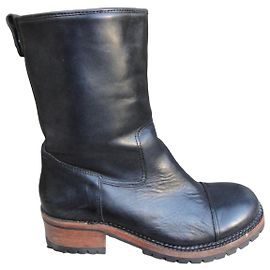 Botines Ash de cuero negro Negro