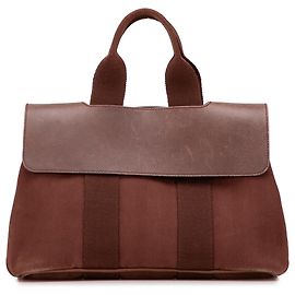 Hermès Valparaiso PM em Toile e Swift Marrom Marrom Castanho escuro