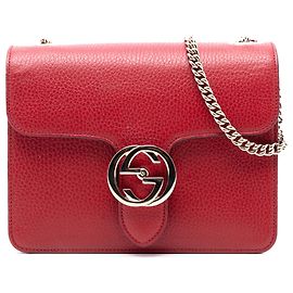 Gucci Rosso Piccolo Dollar in Pelle di Vitello Crossbody Interlocking G Rosso