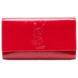Rote Lack Belle Du Jour Clutch von Saint Laurent Rot