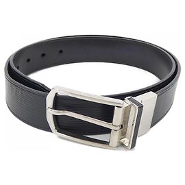 Louis Vuitton Santur Slender Reversible Belt M0128 Black Silvery
