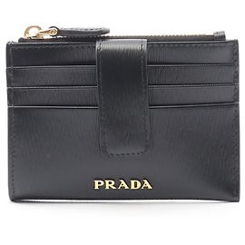 Prada VITELLO MOVE Leather Coin Purse Black