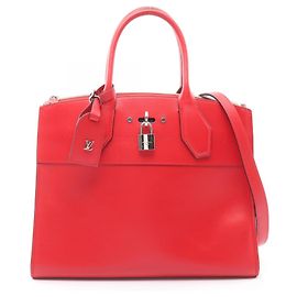 Louis Vuitton City Steamer MM Handbag Red