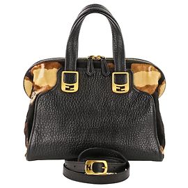 Bolsa Chameleon Fendi Marrom Preto
