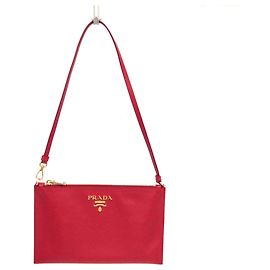 Prada Saffiano rote Lederhandtasche und Tasche Rot