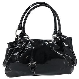 Salvatore Ferragamo Gancini Tote Patent leather Black
