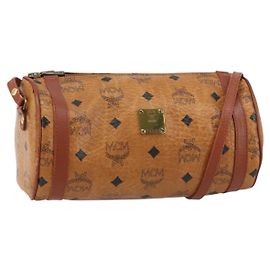 Bolsa de ombro MCM Visetos em lona e couro Marrom