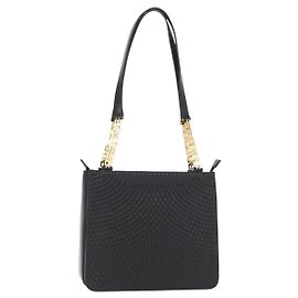 Bolsa de ombro vintage Bally em couro acolchoado Preto