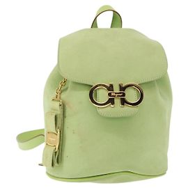 Salvatore Ferragamo Gancini Backpack Suede Green