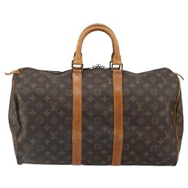 Bolsa Keepall Louis Vuitton em canvas Monogram 45 Marrom