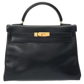 Hermès Bolsa de compras Hermes Kelly 32 Azul marinho
