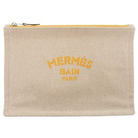 Hermès Yachting PM Baumwolltasche Beige
