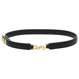 Collana in pelle nera e oro Yves Saint Laurent Nero D'oro