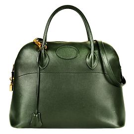 Bolso Hermès Bolide 35 en cuero Ardennes verde Verde