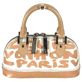 Louis Vuitton Monogram Graffiti Alma PM Handbag White Beige