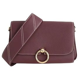 Claudie Pierlot Bolso de Hombro de Cuero Burdeos Burdeos