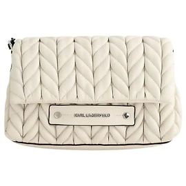 Karl Lagerfeld Bolso de hombro de cuero gris Gris