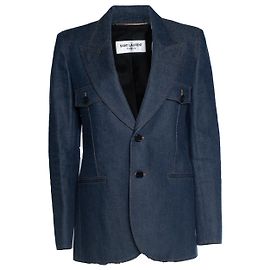 Einreiher Denim-Blazer von Saint Laurent Blau
