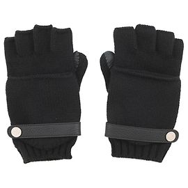 Kaschmir- und Hirschlederhandschuhe Lionel Hermès Schwarz