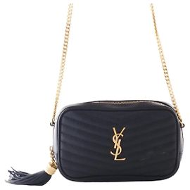 Yves Saint Laurent Bolsa de câmera Mini Lou em couro matelassê preto da Saint Laurent Preto Outro
