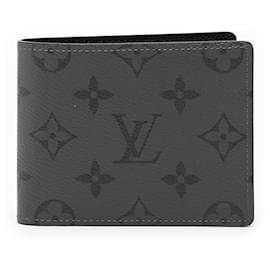 Louis Vuitton Gray Monogram Eclipse Reverse Slender Wallet Brown