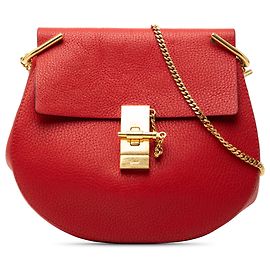 Chloé Piccola Borsa Crossbody Drew in Pelle Rossa Rosso
