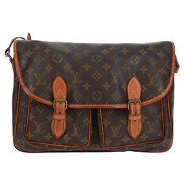 Borsa Messenger Gibecière Monogram Canvas MM Louis Vuitton Marrone