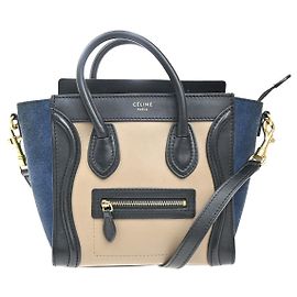 Céline Bolsa de viagem em couro tricolor Celine Nano Multicor