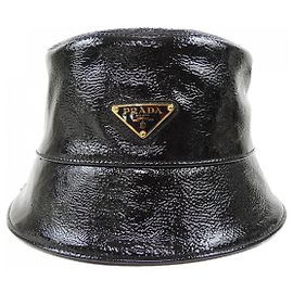 Prada 1HC137 2DNT Lambskin Hat Black