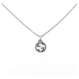 Collana in argento 925 Gucci Interlocking G Argento Metallico