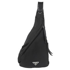 Prada 2VZ092 Tessuto Vitello Shoulder Bag Black