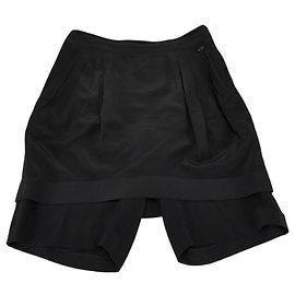 Short de seda Chanel Preto