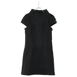 Vestido de algodón y nylon Chanel Negro