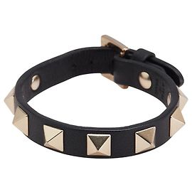 Pulseira de couro Valentino Rockstuds Preto
