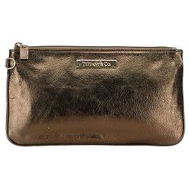 Tiffany & Co Lederpouch mit TIFFANY&Co. Logo Golden Bronze