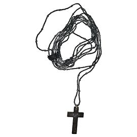 Collar Gucci de madera de ébano con cruz Negro