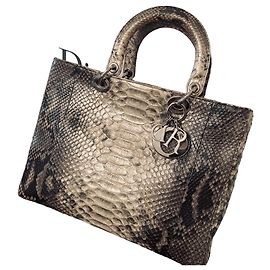 Lady Dior Grand Model Python Vintage 2010 Grey