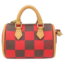 Pochette Accessorio Mini Speedy Damier Pop di Louis Vuitton Rosso Damier ebene