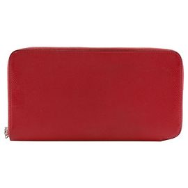 Hermès Hermes Long Wallet in Epsom Leather, Red Red