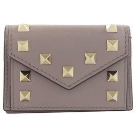 Valentino Compact Leather Wallet Grey